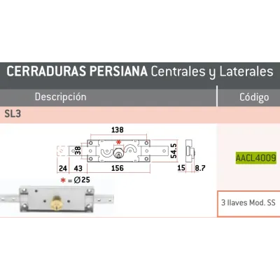 CERRADURA SL3 SAG