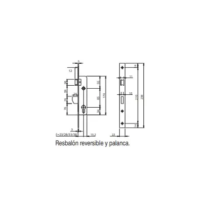 CERRADURA EMB.PAL.BASC.RESBA.741740332 E33 C/CILN.INOX ISEO