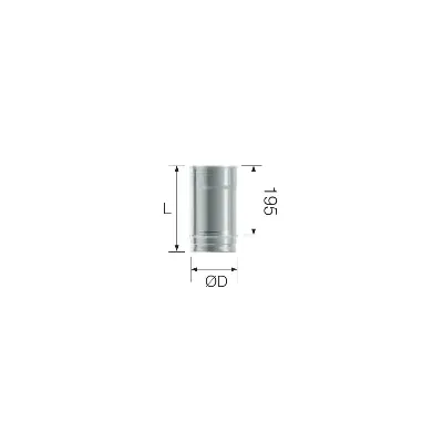 TUBO CHIMENEA SIMPLE PARED 180MM X 0,25M INOX AISI 316L 4016232 ROS