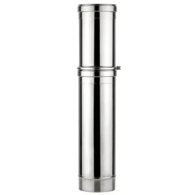 TUBO EXTENSIBLE SIMPLE PARED 80MM X 500-900MM INOX AISI 316L 4600070 ROS
