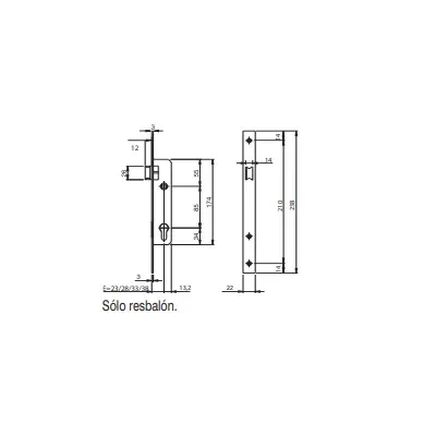 CERRADURA EMB.RESBALON 741040383 E38 C/CILNDRO INOX ISEO