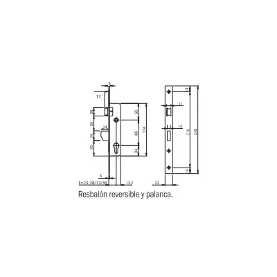 CERRADURA EMB.PAL.BASC.RESBA.741740232 E23 C/CILN.INOX ISEO