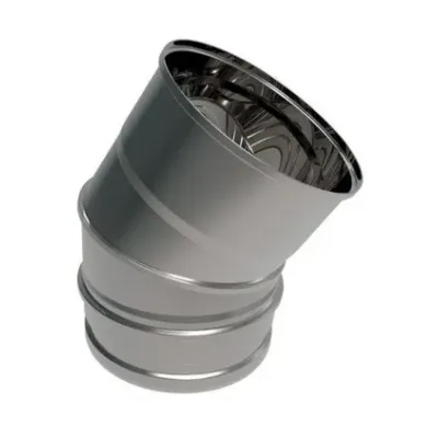 CODO CHIMENEA SIMPLE PARED 80MM 45GR INOX AISI 316L 4600080 ROS 