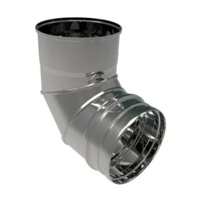 CODO CHIMENEA SIMPLE PARED 200MM 90GR INOX AISI 316L 4014800 ROS 