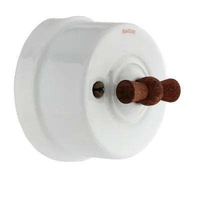 INTERRUPTOR PORCELANA LAZO MADERA 30306180 GARBY FONTINI