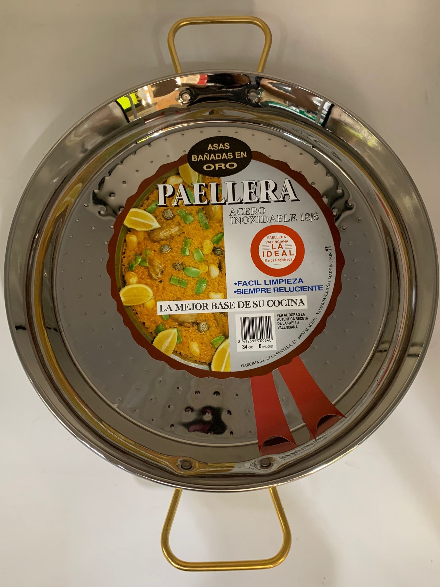 La Paella - Paellera de acero inoxidable