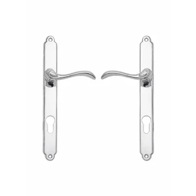 JUEGO MANIVELAS C/PLACA 650-D/240MM C-B YALE 85 LATON CROMO COBA