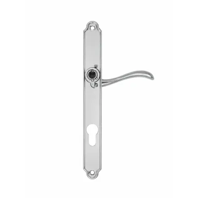 JUEGO MANIVELAS C/PLACA 650-D/240MM C-B YALE 85 LATON CROMO COBA