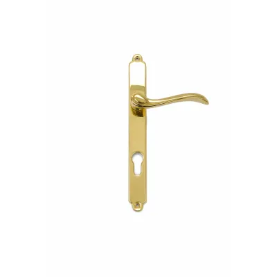 JUEGO MANIVELAS C/PLACA 650-D/240MM C/B YALE 85 LATON PULIDO BRILLO COBA