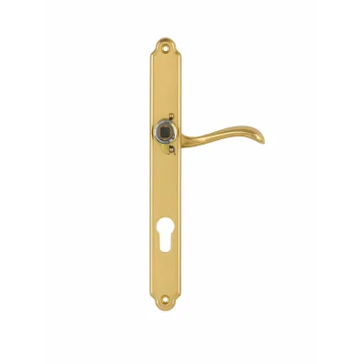 JUEGO MANIVELAS C/PLACA 650-D/240MM C/B YALE 85 LATON PULIDO BRILLO COBA