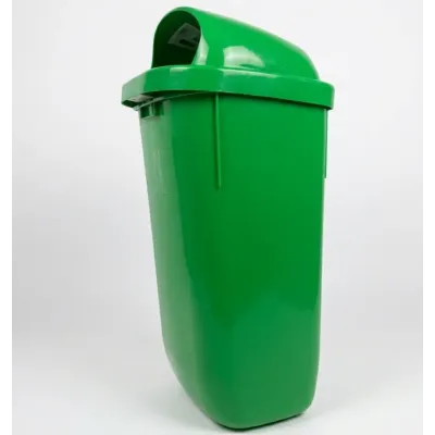 PAPELERA PARED POSTE-FAROLA PE504POV4/50 L PLÁSTICO VERDE JAMI