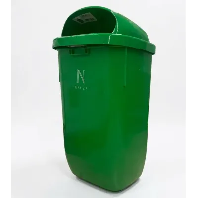 PAPELERA PARED POSTE-FAROLA PE504POV4/50 L PLÁSTICO VERDE JAMI