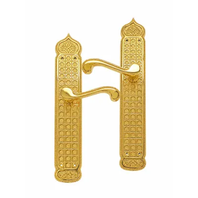JUEGO MANIVELAS C/PLACA 950-S/336MM LATON BAÑO ORO COBA