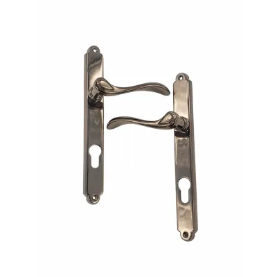 JUEGO MANIVELAS C/PLACA 650-D/240MM C-B YALE 85 LATON NIQ.NEGRO COBA