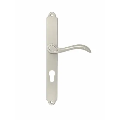 JUEGO MANIVELAS C/PLACA 650-D/240mm C-B YALE 85 INOX COBA