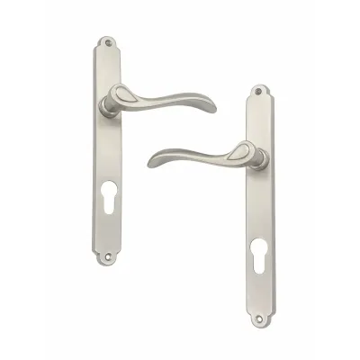 JUEGO MANIVELAS C/PLACA 650-D/240mm C-B YALE 85 INOX COBA