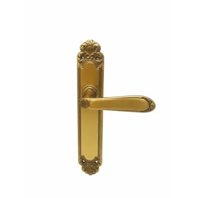 JUEGO MANIVELAS C/PLACA 720/259mm LATON CUERO CLARO COBA