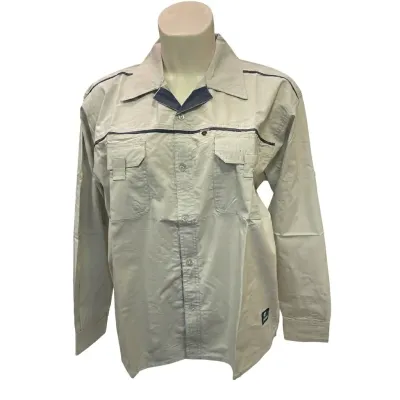 CAMISA FEROE 1040 MANGA LARGA ALGODON BEIGE T-S J´HAYBER