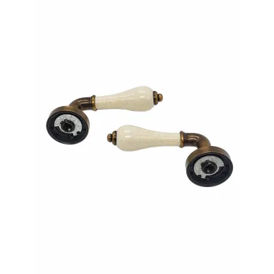 JUEGO MANIVELAS 4111-P/47mm C/ROSETA CRAQUELE BRONCE INGLES BACCO