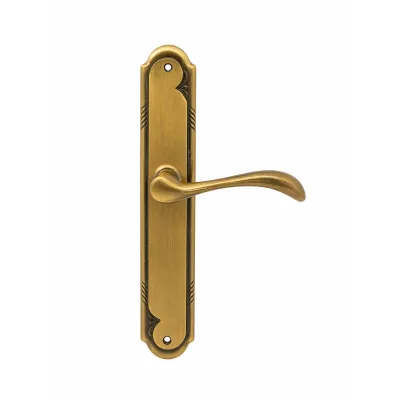 JUEGO MANIVELAS C/PLACA 740/270mm  LATON BRONCE INGLES COBA