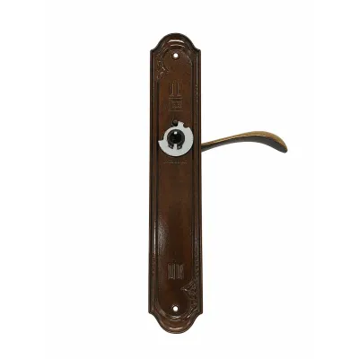 JUEGO MANIVELAS C/PLACA 740/270mm  LATON BRONCE INGLES COBA