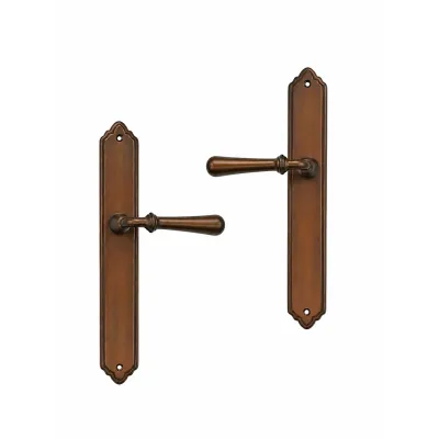 JUEGO MANIVELAS C/PLACA 890/257mm LATON TABACCO COBA