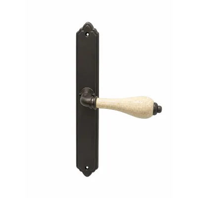 JUEGO MANIVELAS C/PLACA 895/258mm CERAMICA CRAQUELE TABACCO COBA