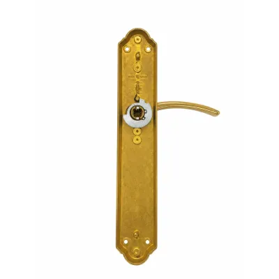 JUEGO MANIVELAS C/PLACA 840/255mm LATON BRILLO SATINADO COBA