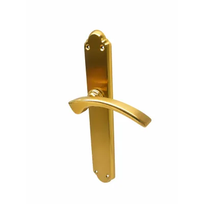 JUEGO MANIVELAS C/PLACA 840/255mm LATON BRILLO SATINADO COBA