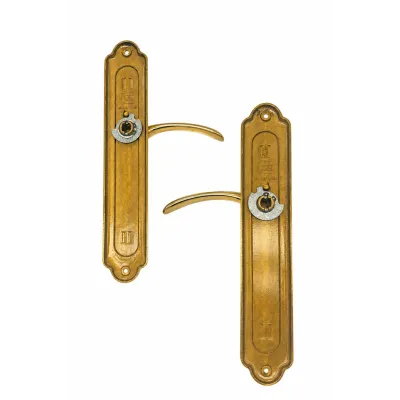 JUEGO MANIVELAS C/PLACA 980/260mm LATON BRILLO SATINADO COBA