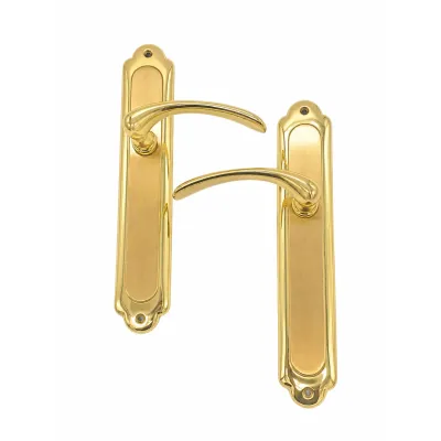 JUEGO MANIVELAS C/PLACA 980/260mm LATON BRILLO SATINADO COBA