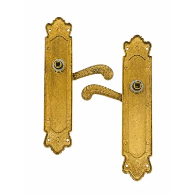 JUEGO MANIVELAS C/PLACA 560/284mm S/B LATON BRILLO SATINADO COBA