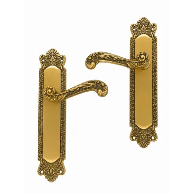 JUEGO MANIVELAS C/PLACA 560/284mm S/B LATON BRILLO SATINADO COBA