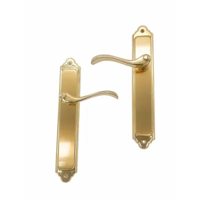 JUEGO MANIVELAS C/PLACA 2700/269mm LATON BRILLO SATINADO COBA
