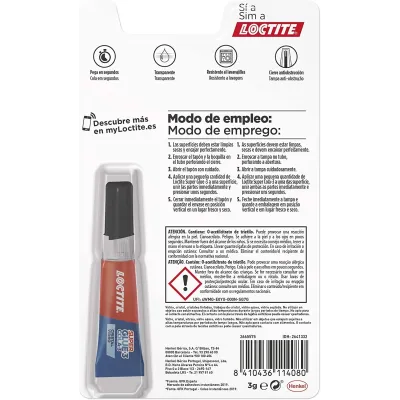 SUPER GLUE 3 CRISTAL 3GRAMOS  LOCTITE 