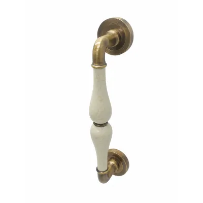 MANILLON PUERTA C/ROSETA 4103/264mm CRAQULE LATON BRONCE INGLES BACCO