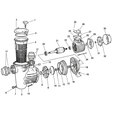 BOMBA PISCINA OPTIMA 150 M/1,5HP SACI