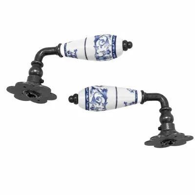 JUEGO MANIVELA C/ROSETA TREBOL 8240SP525/60mm ZAMAK BLANCO MATE BONGARDI