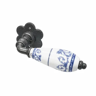 JUEGO MANIVELA C/ROSETA TREBOL 8240SP525/60mm ZAMAK BLANCO MATE BONGARDI