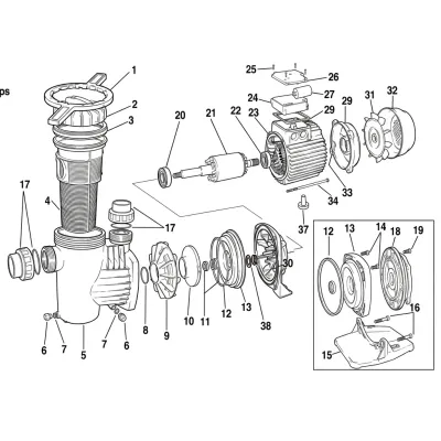 BOMBA PISCINA WINNER 75 T/0,75HP SACI