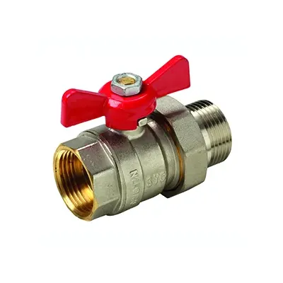 VALVULA ESFERA 620 PN25 C/RACOR 2PIEZAS M-H 1" LATON