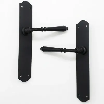 JUEGO MANIVELA C/PLACA 10134-NR/240X40mm ZAMAK NEGRO BONGARDI