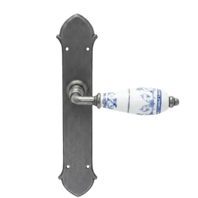 JUEGO MANIVELA C/PLACA 8070SP525/240x50mm ZAMAK BLANCO MATE BONGARDI