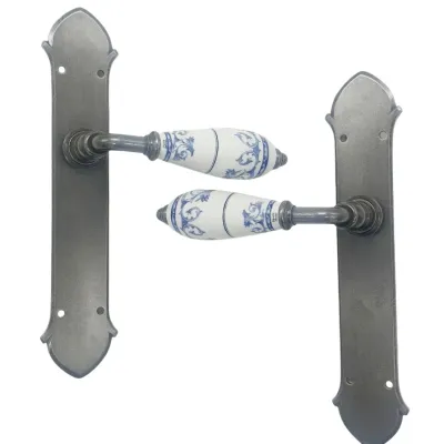 JUEGO MANIVELA C/PLACA 8070SP525/240x50mm ZAMAK BLANCO MATE BONGARDI