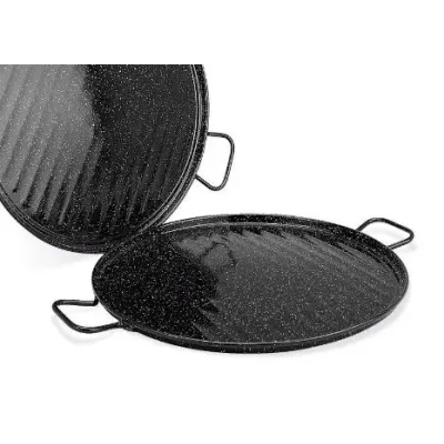 SET LUCÍA PAELLERO MOD.400 +PLANCHA GRILL ESMALTADA 46CM+ SOPORTE CON BANDE