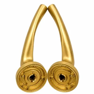 JUEGO MANIVELA ESCUDO TORNILLO OCULTO 722/50mm LATON MATE BRILLO BADENEN