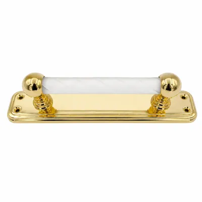 MANILLON PUERTA C/PLACA 153/240x48mm LATON VIDRIO GLACE BADENEN