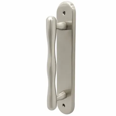 MANILLON PUERTA  C/PLACA 553/244x47mm ZAMAK CEPILLADO BADENEN