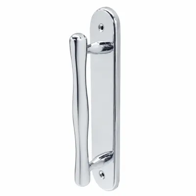 MANILLON PUERTA C/PLACA 553/240x48mm ZAMAK CROMO BRILLO BADENEN