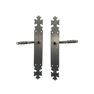 JUEGO MANIVELA C/PLACA 10102-SP/300X40mm ZAMAK ARMORIQUE PATINE BONGARDI
